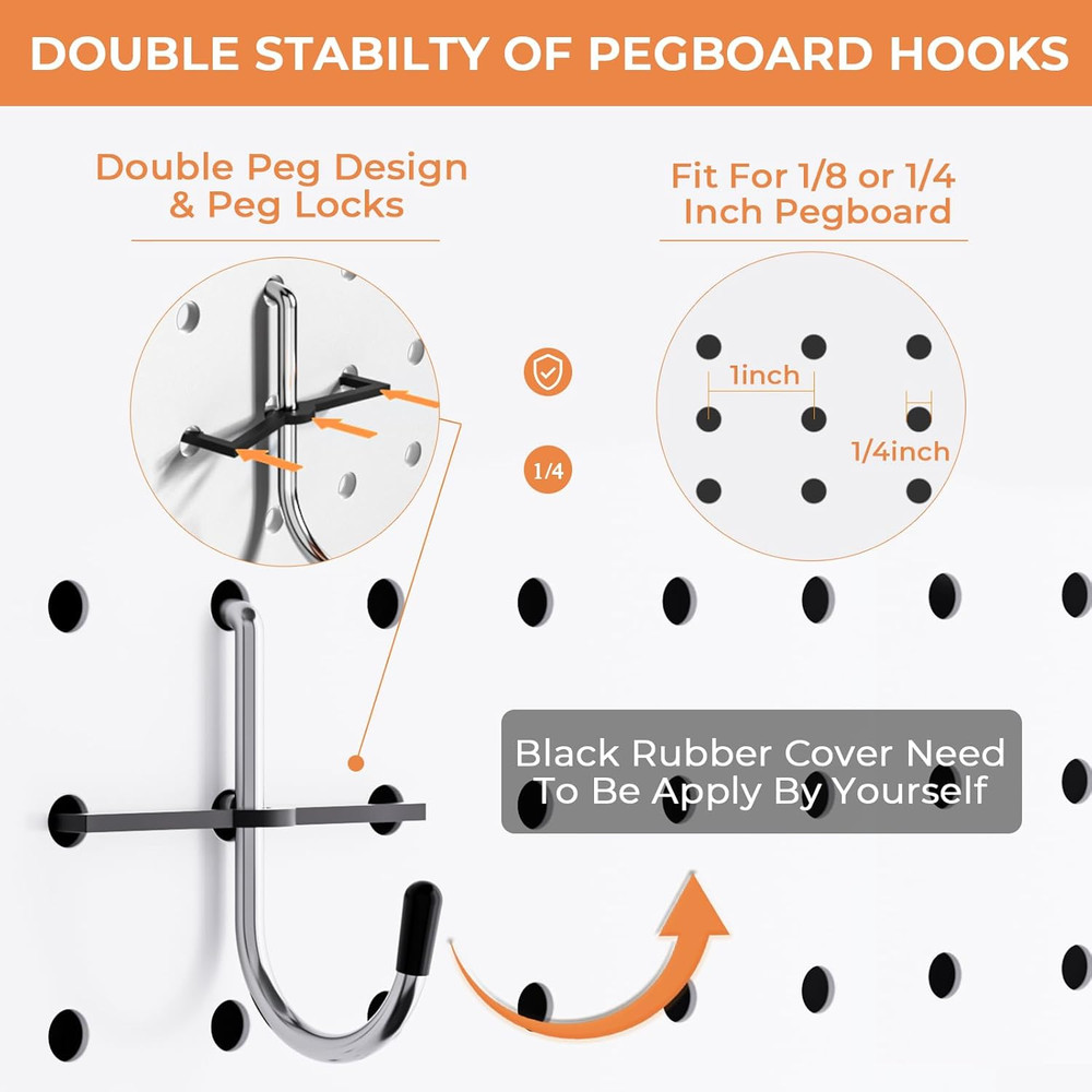 120PCS Pegboard Accessories Organizer Kit, Peg Board Hooks Assortment with Bins