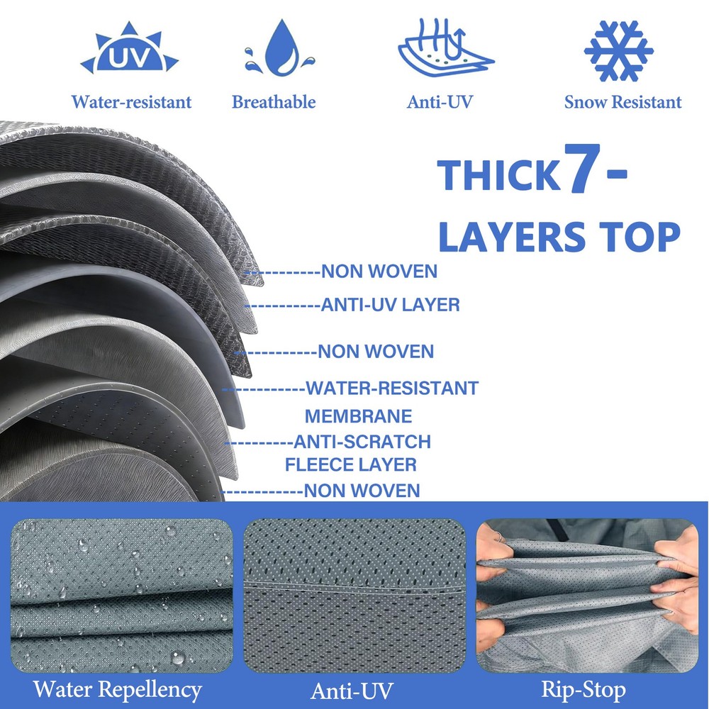 Fiberglass Travel Trailer Cover Waterproof, Fits 13'-16' Trailers UV Protection