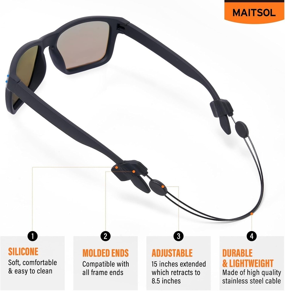3-Pack Adjustable Glasses Strap - Stylish Neck Holder for Sunglasses & Eyewear