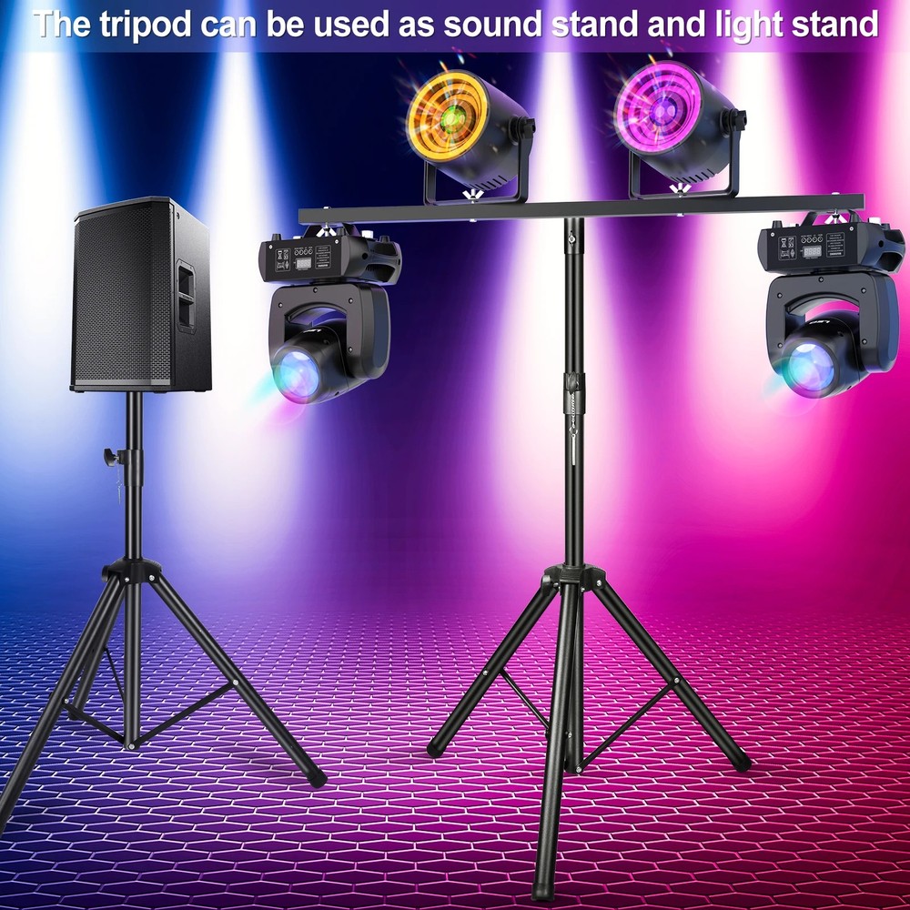 Adjustable Stage Light Bracket Support Tripod Stand with Removable Crossbar