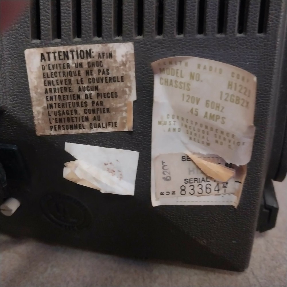 Vintage Zenith Black And White Television