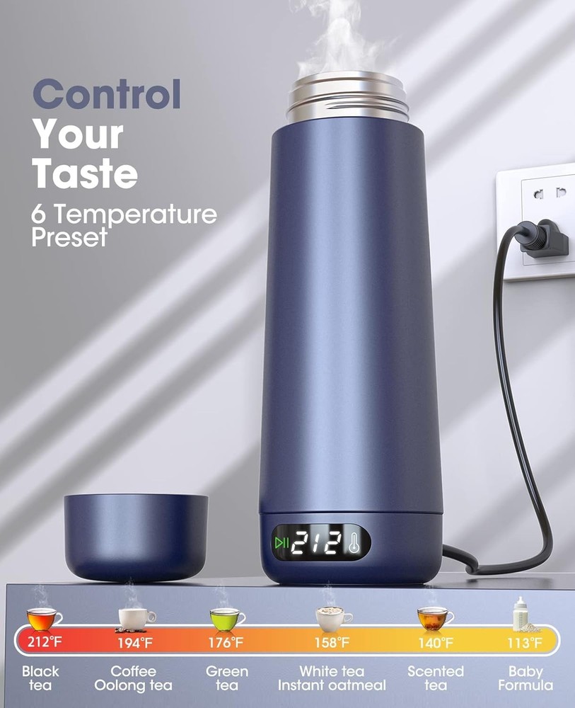 Travel Kettle Dual Voltage Portable Electric Kettle 110V-220V-240V Smart Small