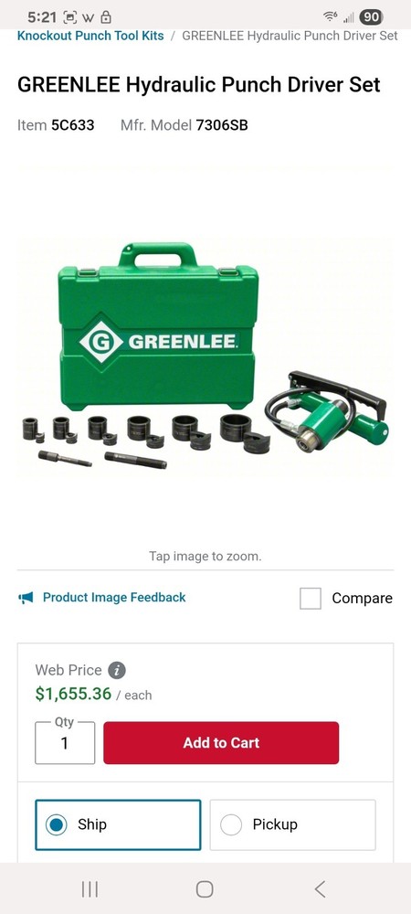 Greenlee 7306SB Hydraulic Controller Kit