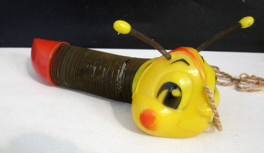 Vintage 1950s Hard Plastic SLINKY WORM Pull Toy