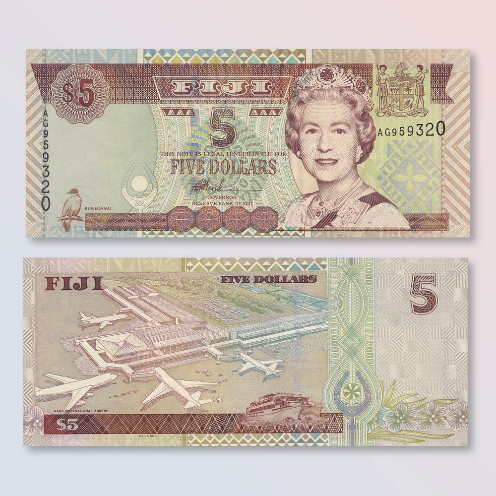 Fiji 5 Dollars, 2002, B516a, P105b, UNC