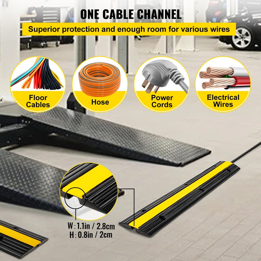 4 Pack Heavy Duty Cable Protector Ramps 22046 LBS Load Capacity Driveway