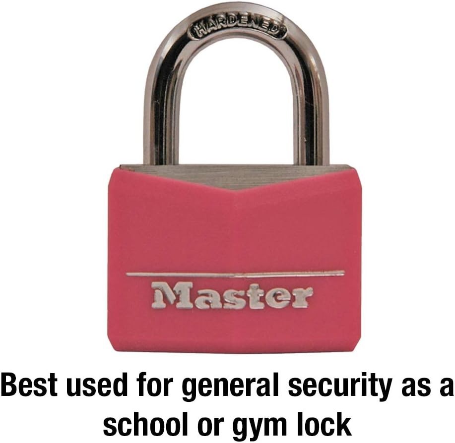 Compact Pink Keyed Padlock for Gym & School Lockers - Enhanced Security Features