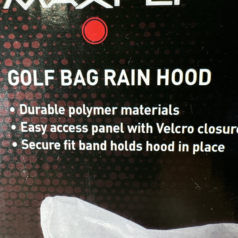 NOS Maxfli Durable Polymer Clear Golf Bag Rain Hood Easy Access Panel