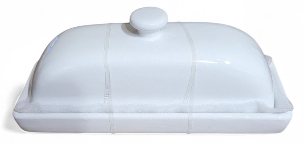 White Butter Dish NEW