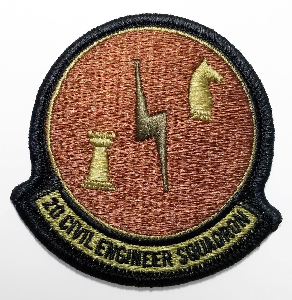 Air Force 20th Civil Engineer Squadron Hook Back Spice Brown Patch