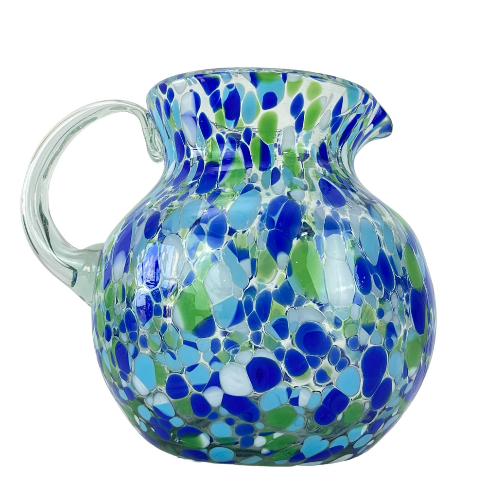 Vintage Studio Art Glass Pitcher & Drinking Glass Set