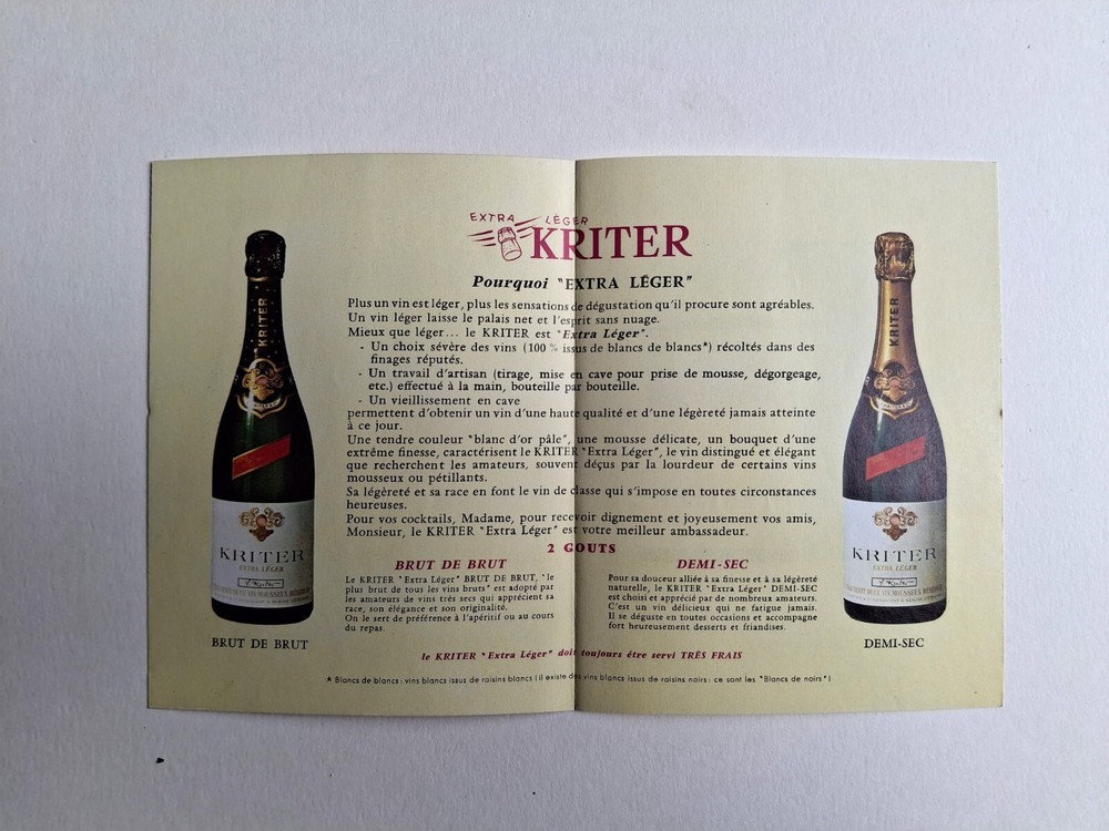 ADVERTISEMENT KRITER leaflet
