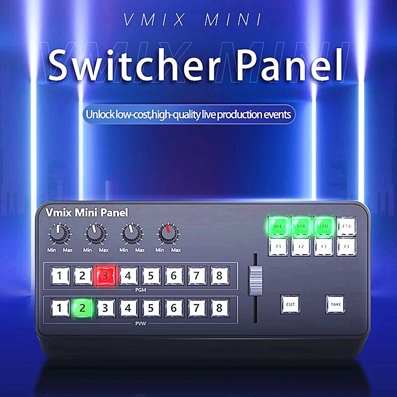 TYST Vmix Mini Switcher Control Panel MIDI2.0 8-Channel Video for for Vmix OBS