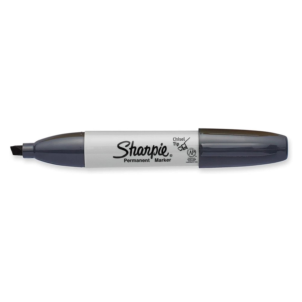 Sharpie Permanent Marker, Chisel Tip, Black, 2 Count