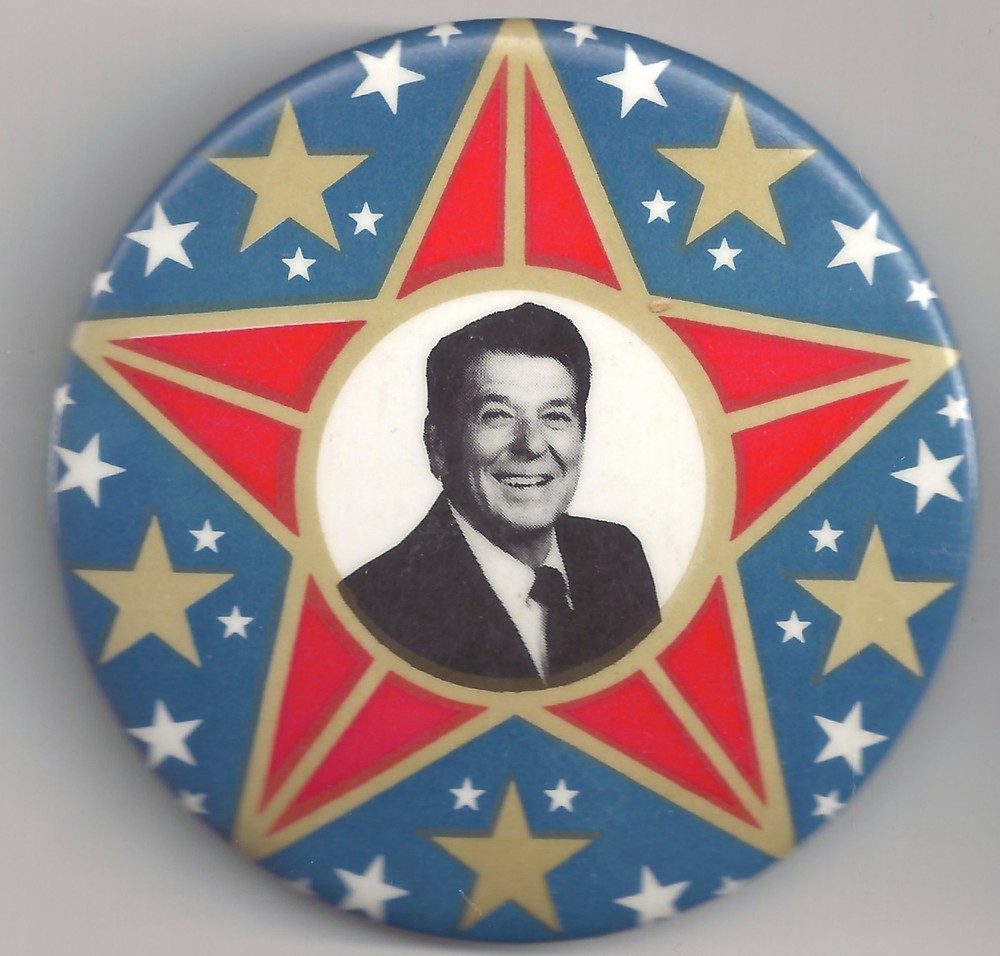 Ronald REAGAN & Stars 3" Pin pinback button