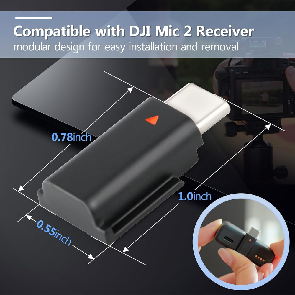For DJI MIC 2 Adapter Type-C Phone Wireless Microphone Receiver for Mic 2 Type-C