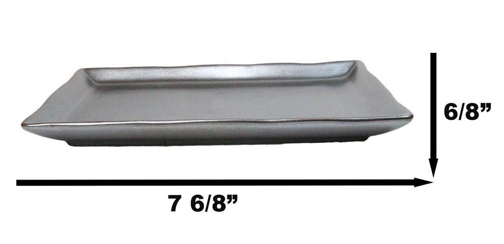 Pack Of 5 Tetsu Kesho Metallic Black Collection Rectangular Sushi Plates 7.75" L