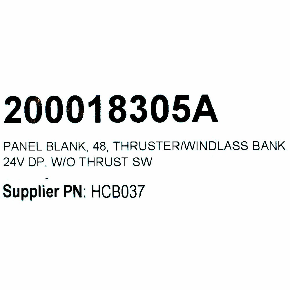 HCB Yachts Boat Blank Windlass Switch Panel 200018305A | White