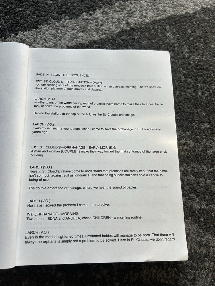 The Cider House Rules Original Screenplay Script John Irving 1998 Rare