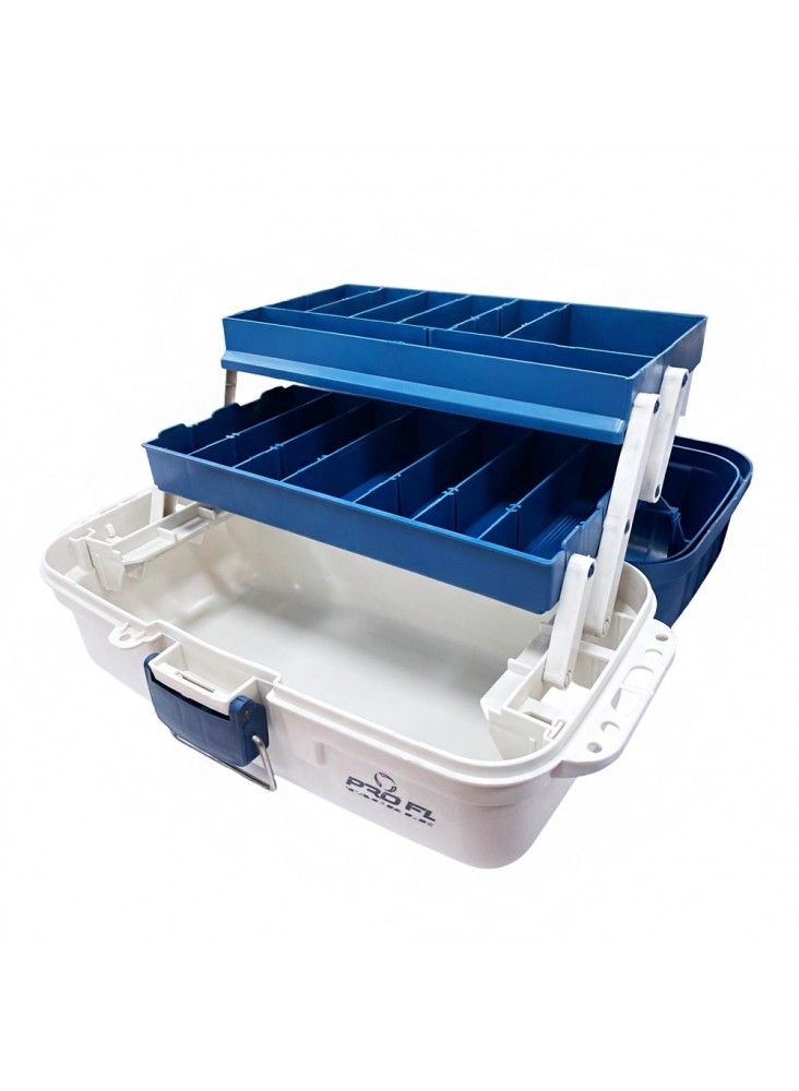 FL Pro Multi-Layer Tackle Box 14-Compartment Storage Case 40×20×15cm