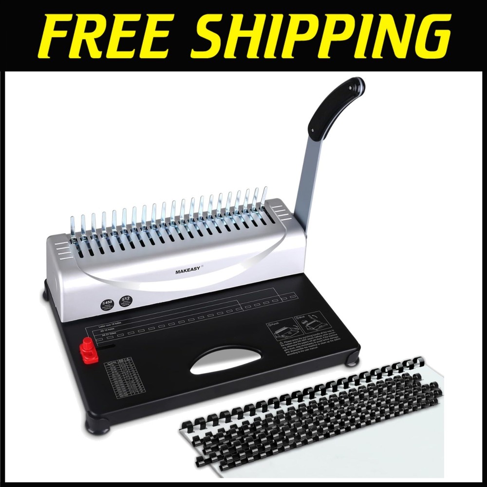 Professional Comb Binding Machine with 1 Box Spines