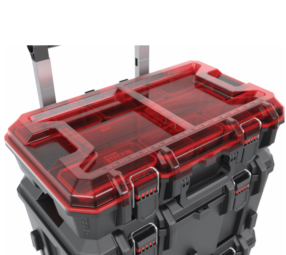 Hyper Tough Hyper Stack Heavy Duty 3 Piece Modular Rolling Toolbox System, Black