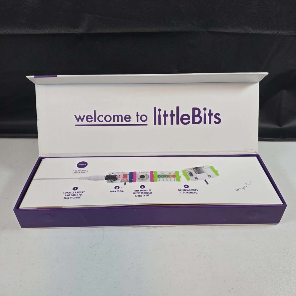 LITTLE BITS BASE KIT LEARNING STEM 10 BITS MODULES WITH MANUAL NEW