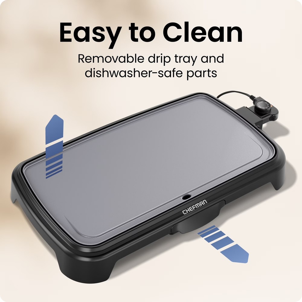 Chefman All-Purpose 10" x 20" Nonstick Extra-Large Griddle - Grey (Open Box)