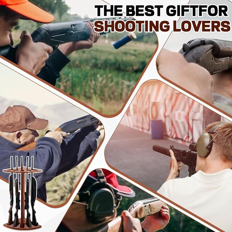 Corner Gun Display Rack Secure Storage Vertical Stand Easy Assembly 5 Firearms