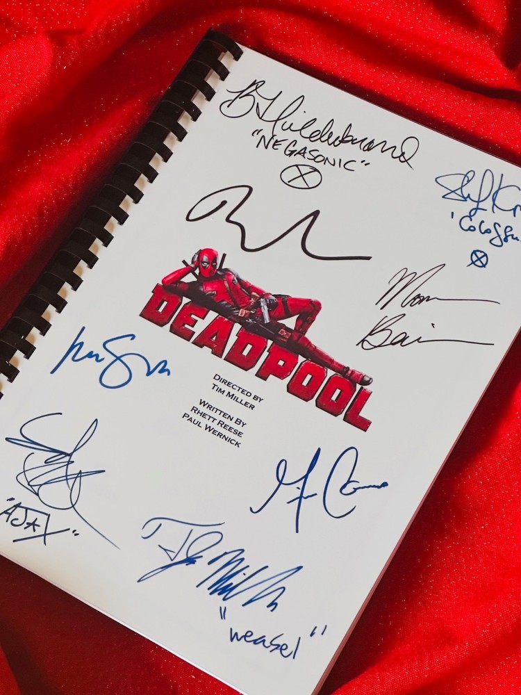 Deadpool, Movie Script, Cast Printed Signatures, Signed, Gift, Film