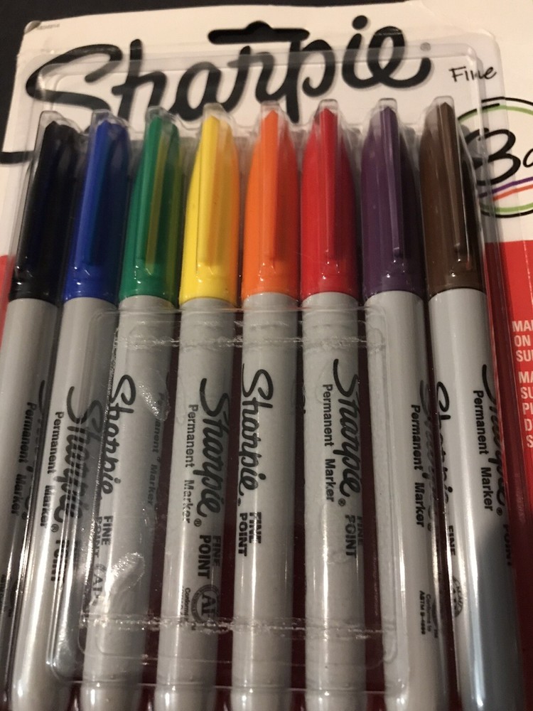 Sharpie (8ct) Assorted Colors Fine Point Permanent Markers Quick Drying