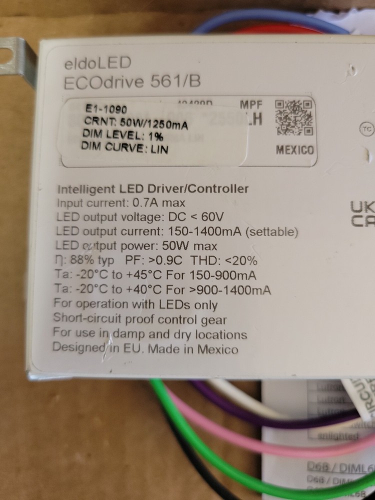 eldoLED ECOdrive 561/B Constant Current Programmable LED Driver - 50W.See Photos