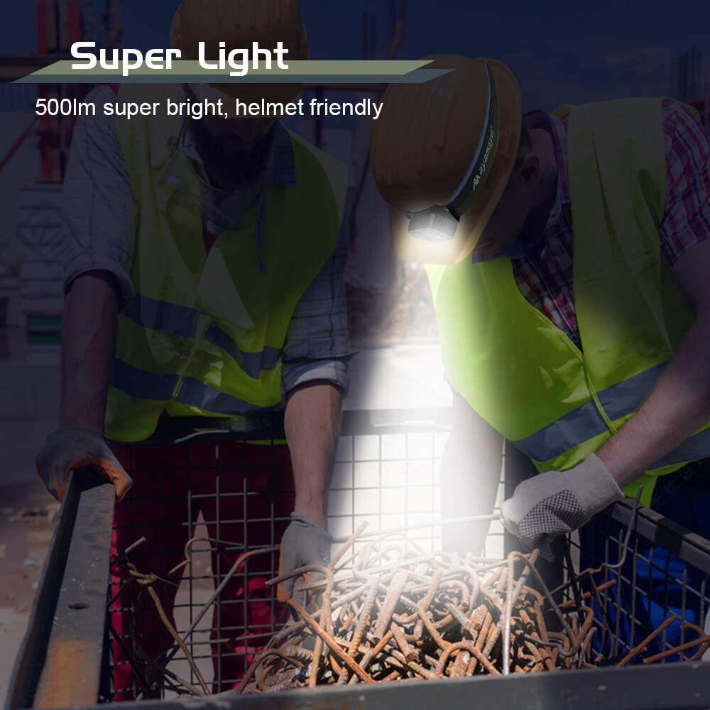 LED Motion Sensor Headlamp USB Rechargeable Headlight Torch Flashlight Band Work