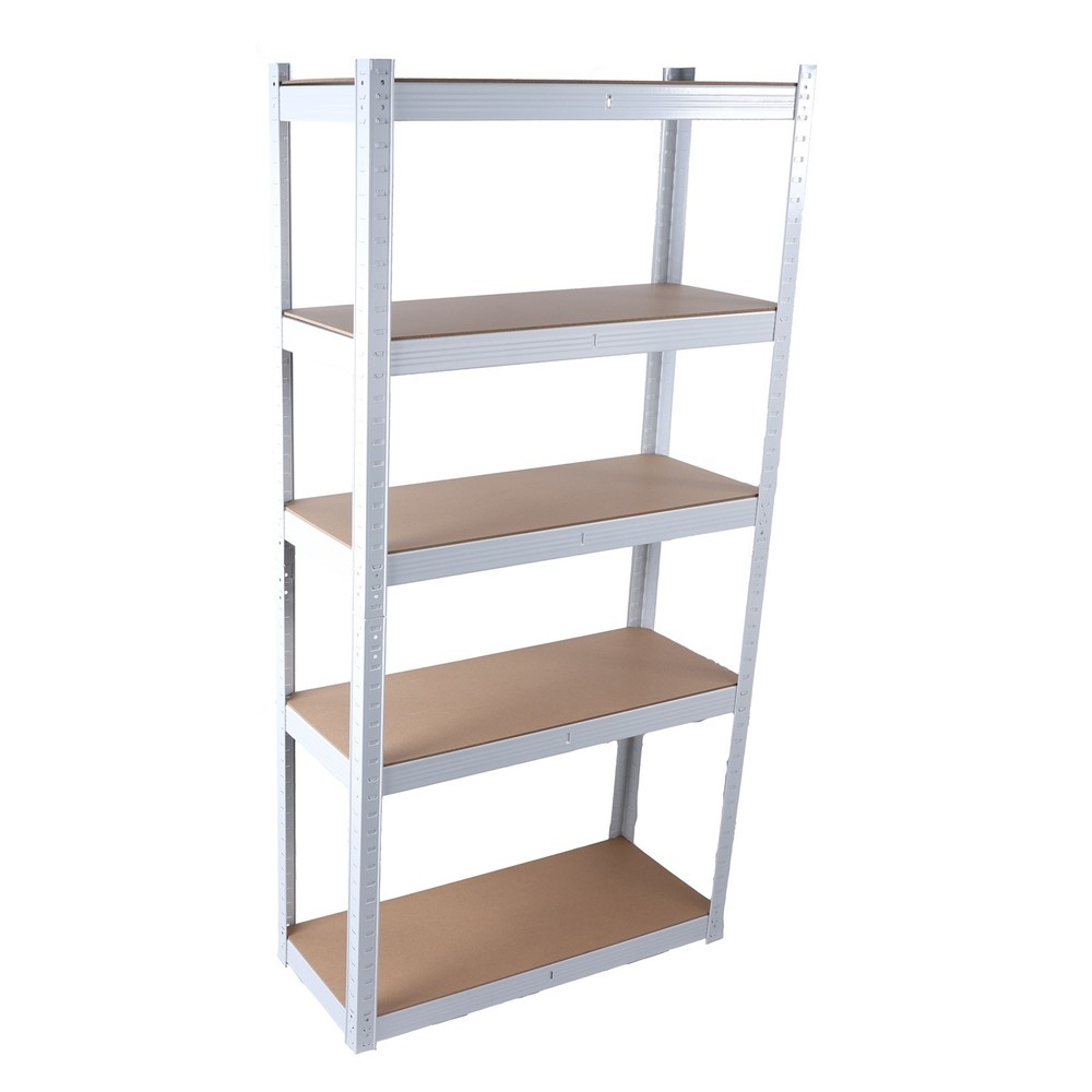 5 Tier Laminated Metal Shelving Unit Adjustable Garage Home Storage Utility Rack