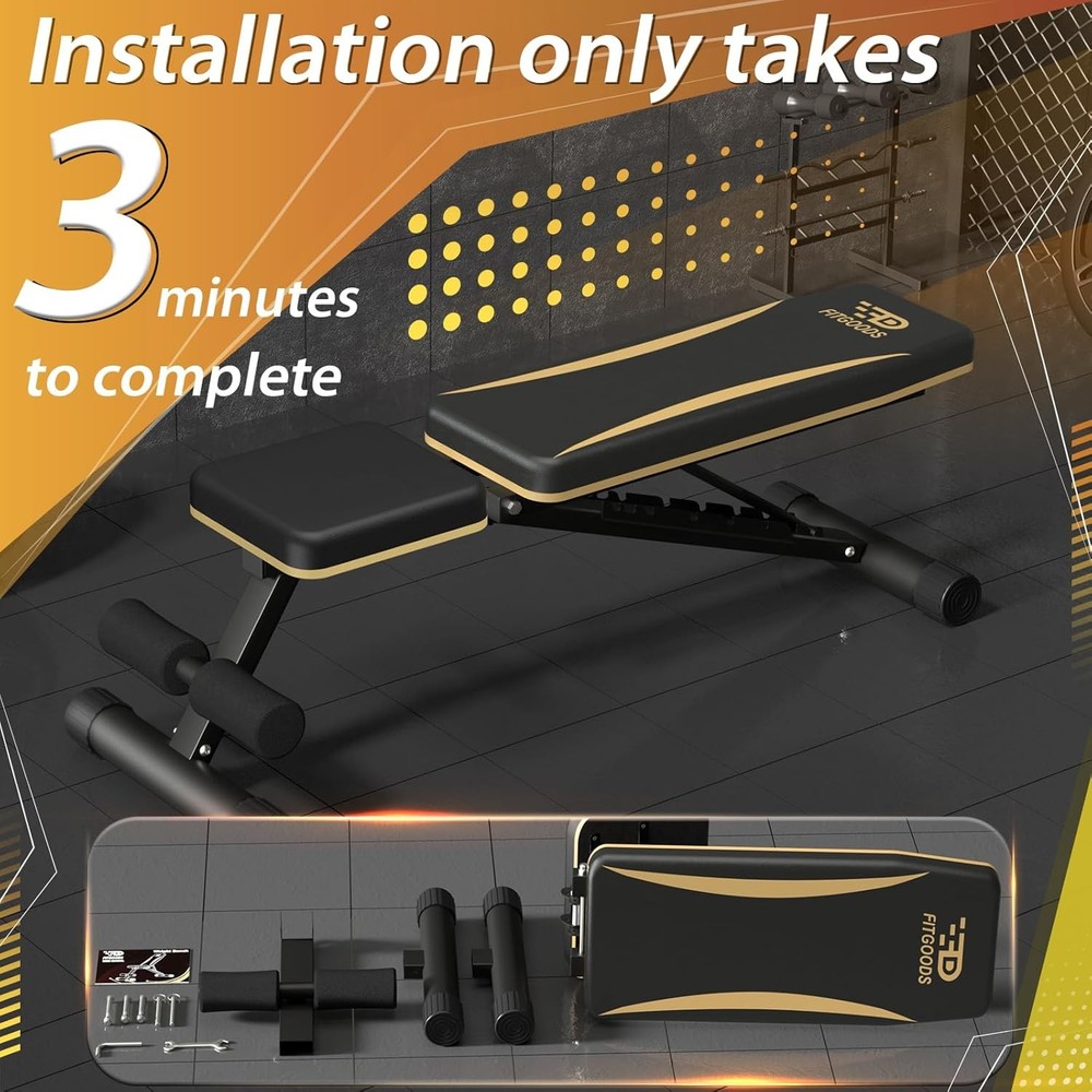Adjustable Weight Bench Heavy-Duty Foldable Workout Bench Home Gym 660 LBS