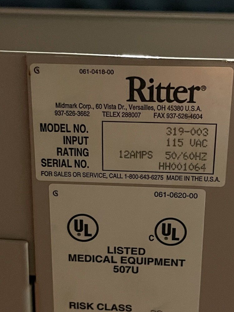 Ritter Midmark 319 75 Evolution Examination Procedure Chair & Foot Control S6321