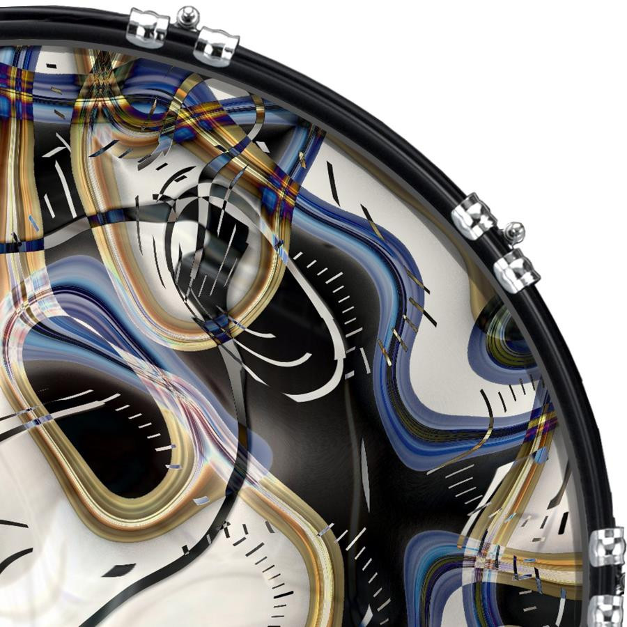 20" Custom Bass Kick Drum Front Head Graphic Graphical Time Distorted