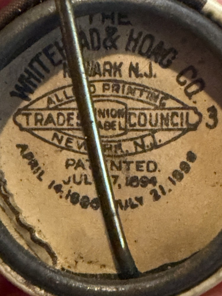 Woodrow Wilson Campaign Button Win With Wilson W&H