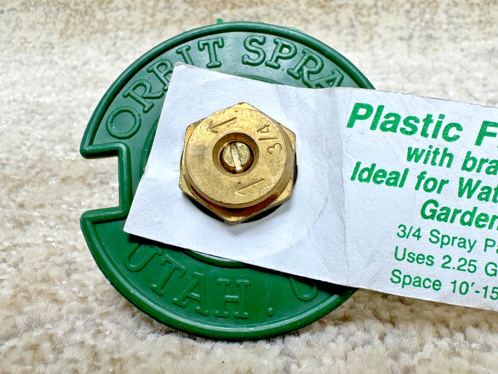 lot 6 Pack Orbit 54132 Plastic Flush Head Sprinkler Brass 3/4 Spray Pattern 280°