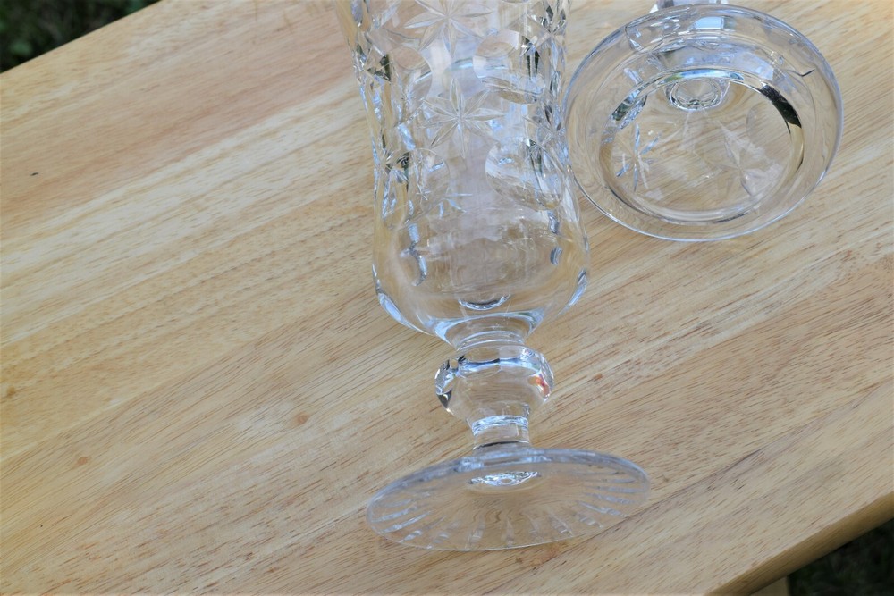 Vintage Crystal Lidded Jar vase