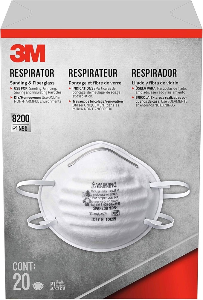 3M A Sanding and Fiberglass Respirator 20 Masks