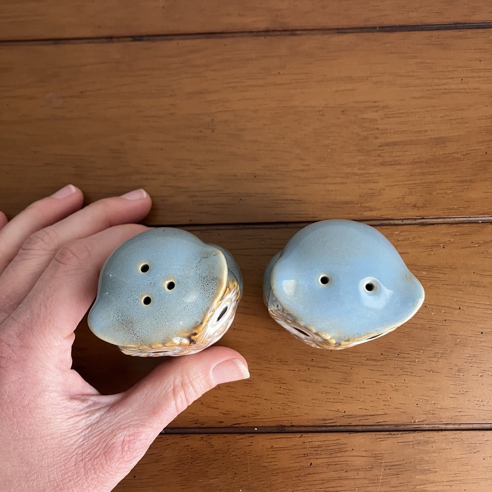 Ceramic Owl Salt & Pepper Shaker Set Whimsical Kitchen Decor Cottagecore