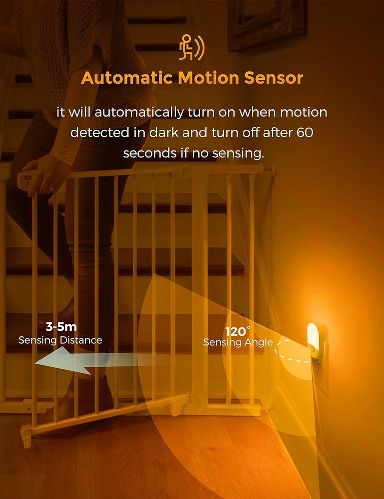 Amber Night Light, 2 Pack, LOHAS Lights Plug into Wall