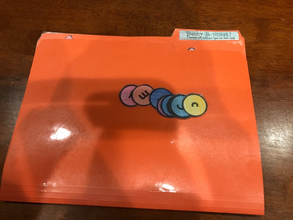 Bunny Business! ABC order Grade K language arts file folder game