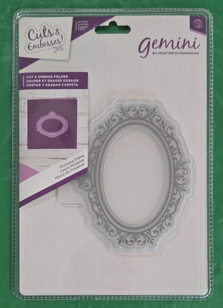 Gemini Cut & Emboss Embossing Folder Provence & Biarritz Frame Heart Oval Access