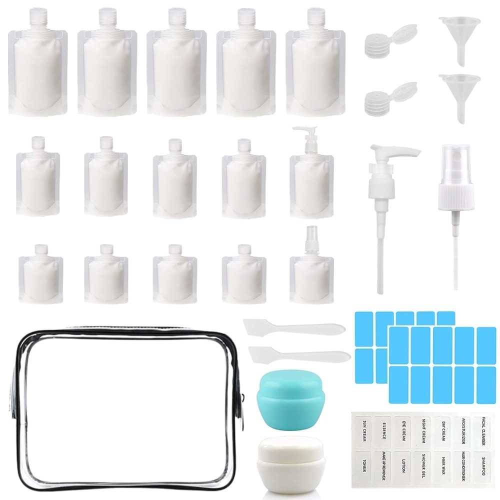 Refillable Travel Size Empty Squeeze Pouches TSA Approved Leak Proof Toiletry