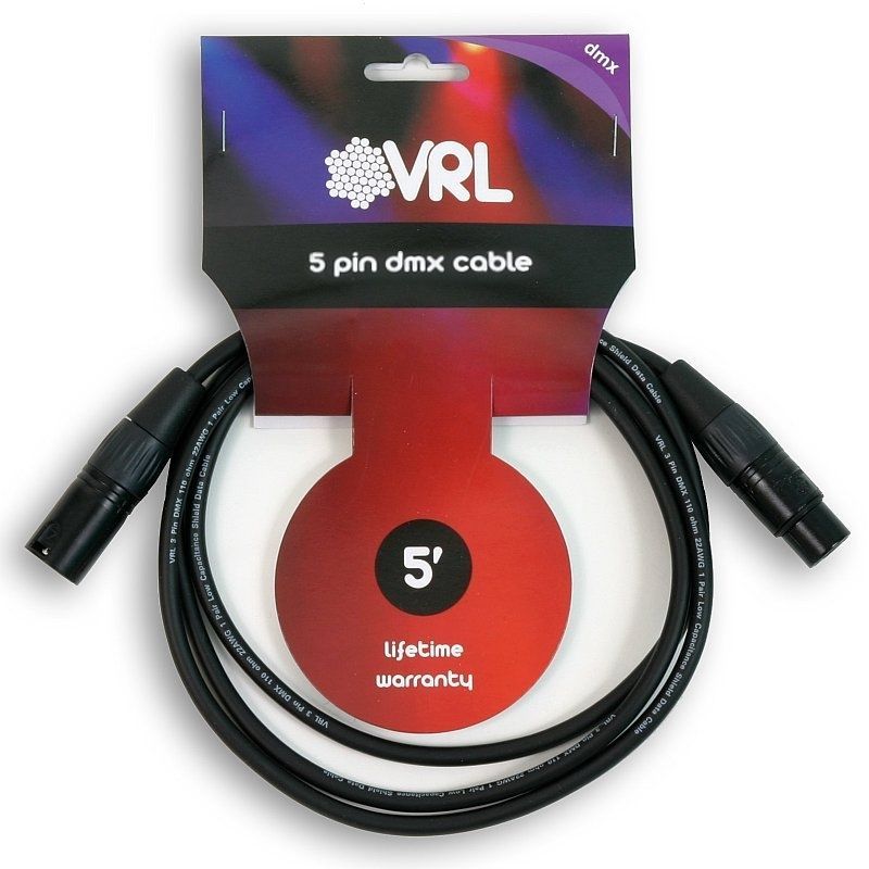 10 VRL DMX 5 Pin Pro Lighting Cable 5' ft - Data Shielded Cables