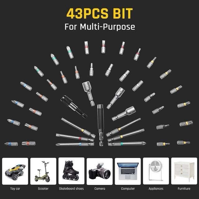 Fanttik 43Pcs Screwdriver Bit Set,
