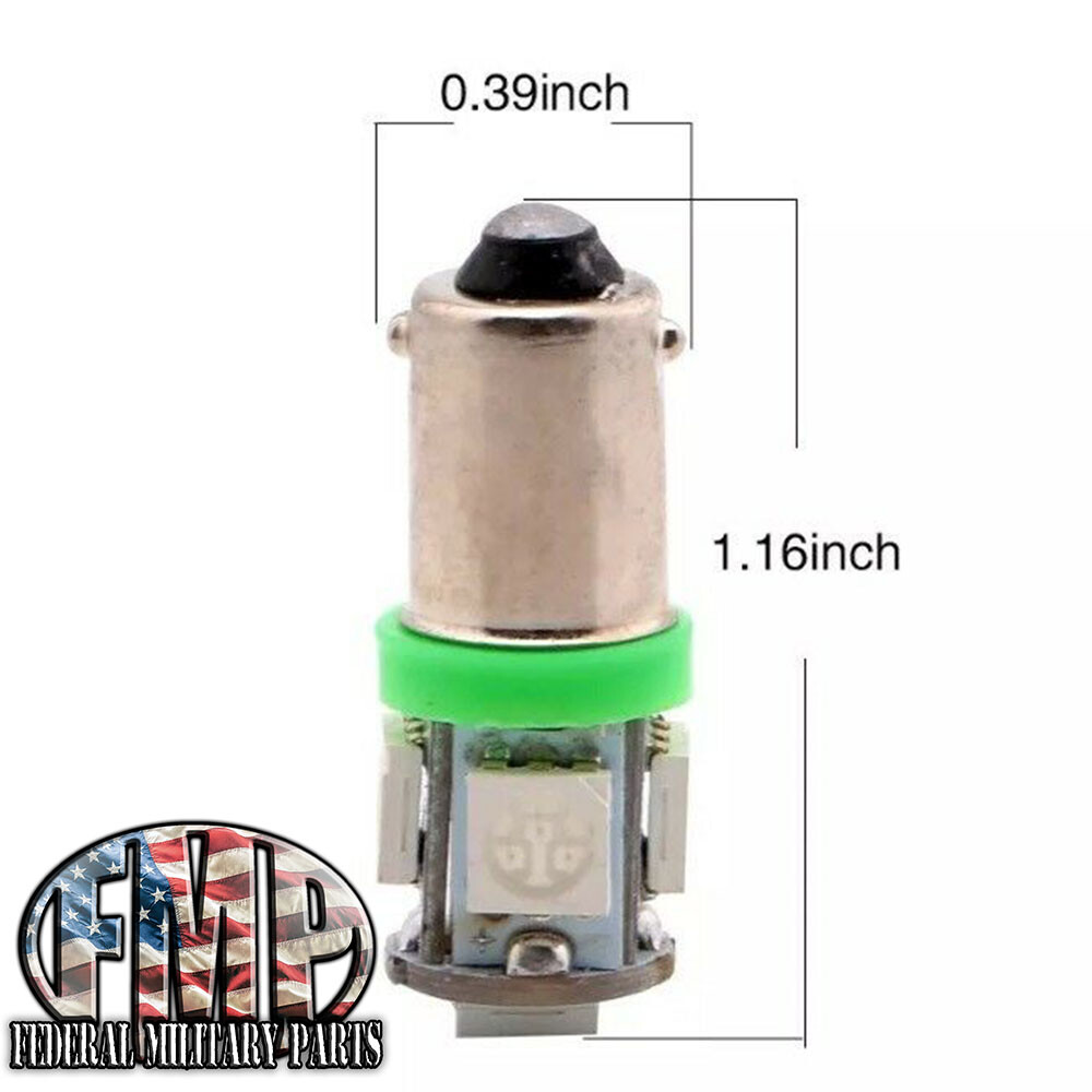 2 Military Humvee Dash Light Bulbs Green 24v LED M998