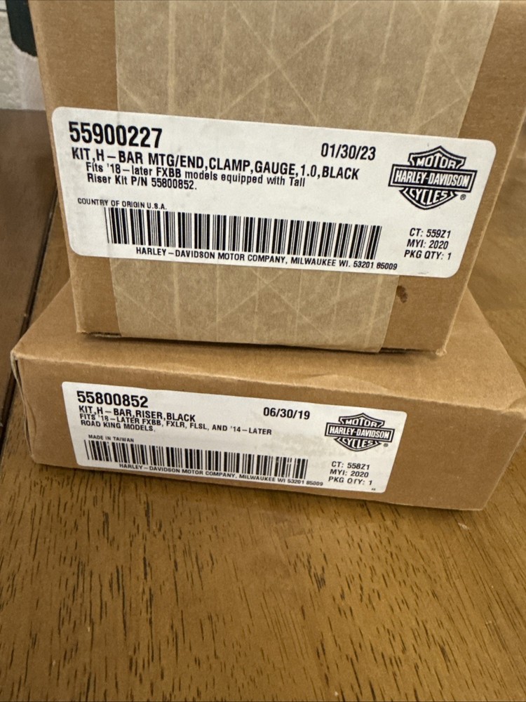 Harley M8 Softail 18-24 Digital Gauge Clamp Kit 1" & Black 5.5 Riser FXBB D3